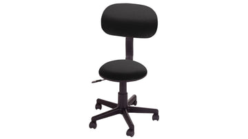 Gaslift Beauty Stool Black with backrest