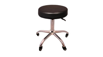 Gaslift Beauty Stool Black with chrome & no backrest