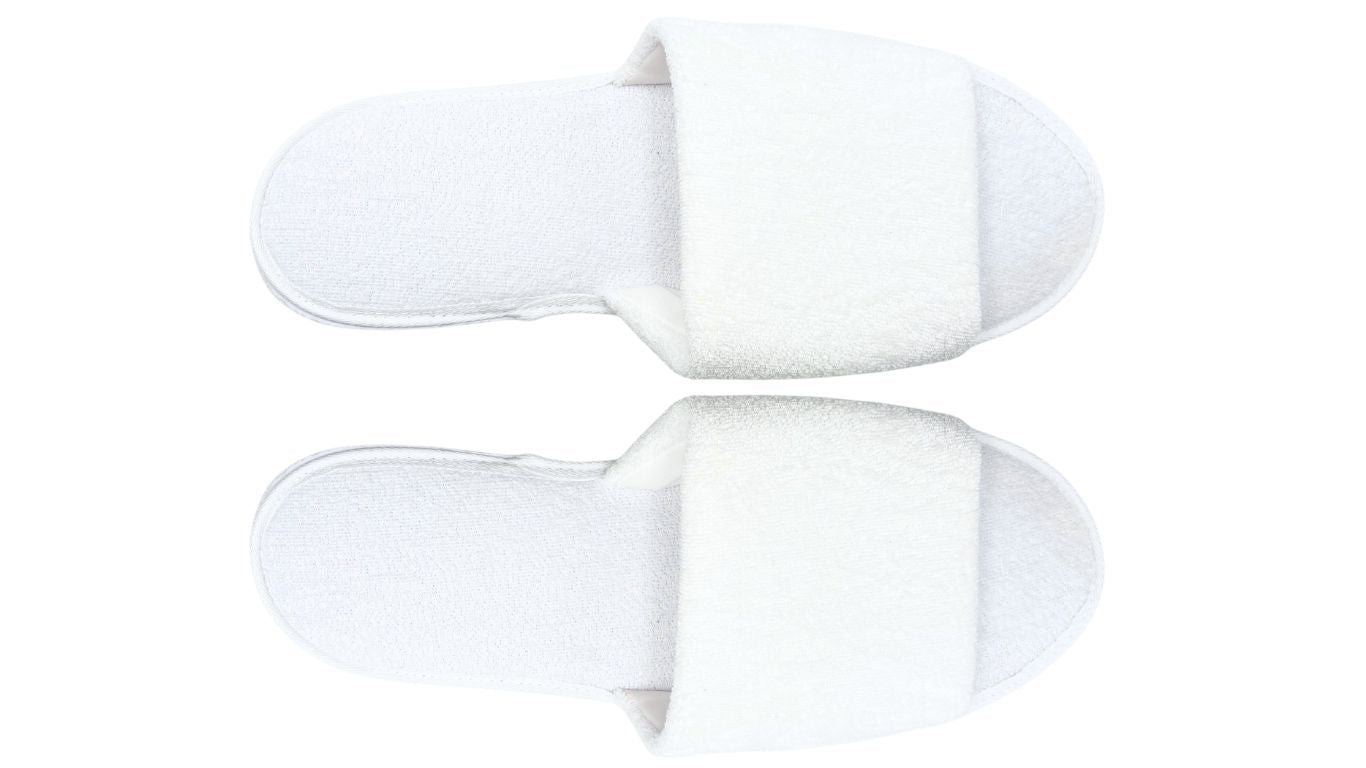 Woven Velour Open Toe Slippers (1 pair)