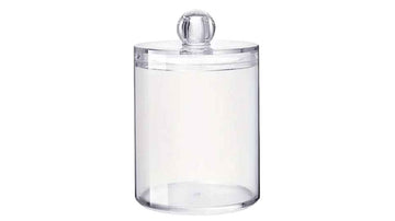 Perspex Round Cosmetic Holder with Lid (small)