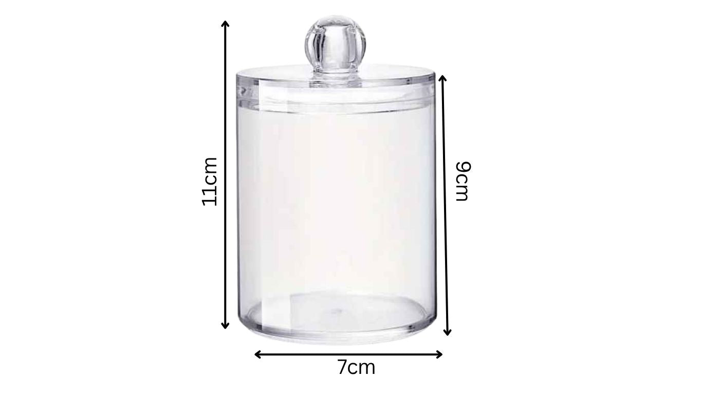 Perspex Round Cosmetic Holder with Lid (small)