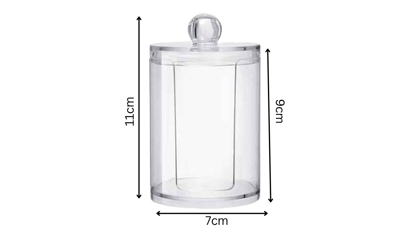 Perspex Round Cotton Pad Holder with Lid (small)