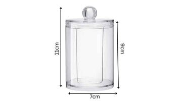 Perspex Round Cotton Pad Holder with Lid (small)
