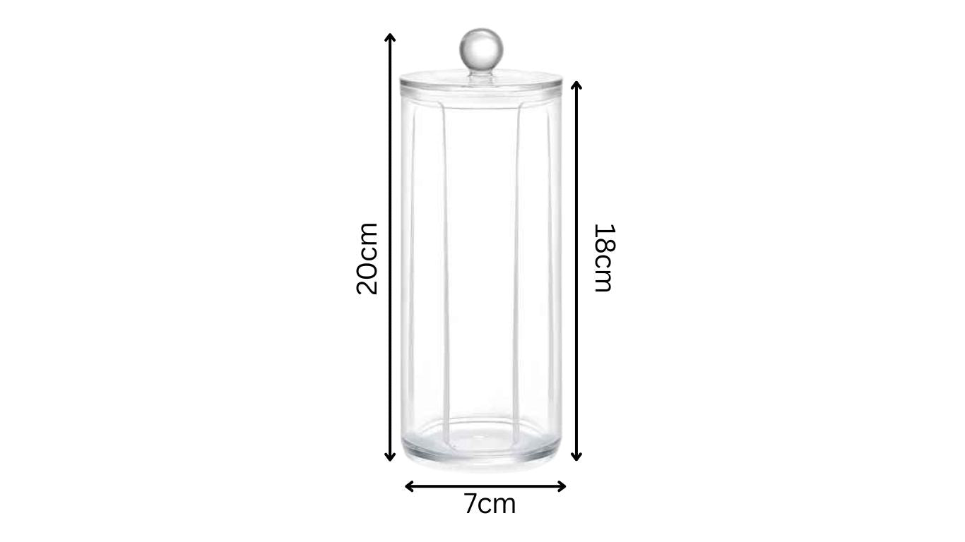 Perspex Round Cotton Pad Holder with Lid (large)