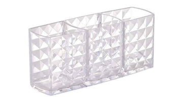 Plastic Make-up Brush Holder (3 compartments)