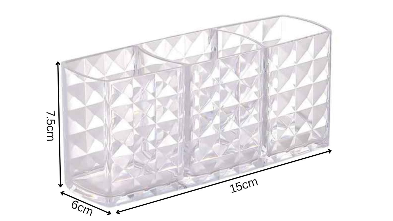 Plastic Make-up Brush Holder (3 compartments)