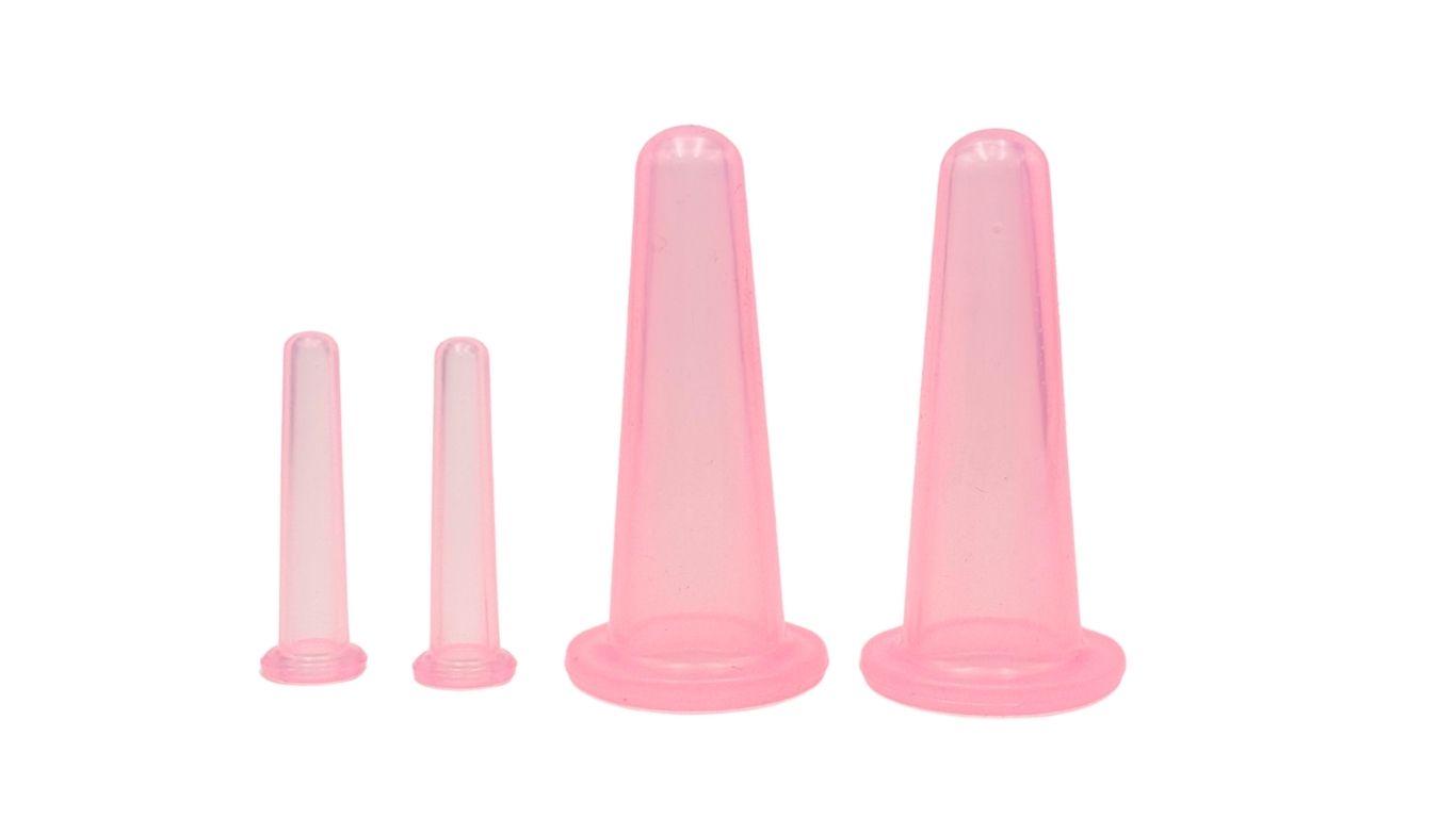 Silicone Cups for Facial Cupping - Pink 4's