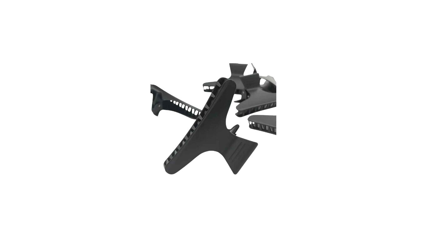 Butterfly Jaw Clips - Black Plastic (8's)