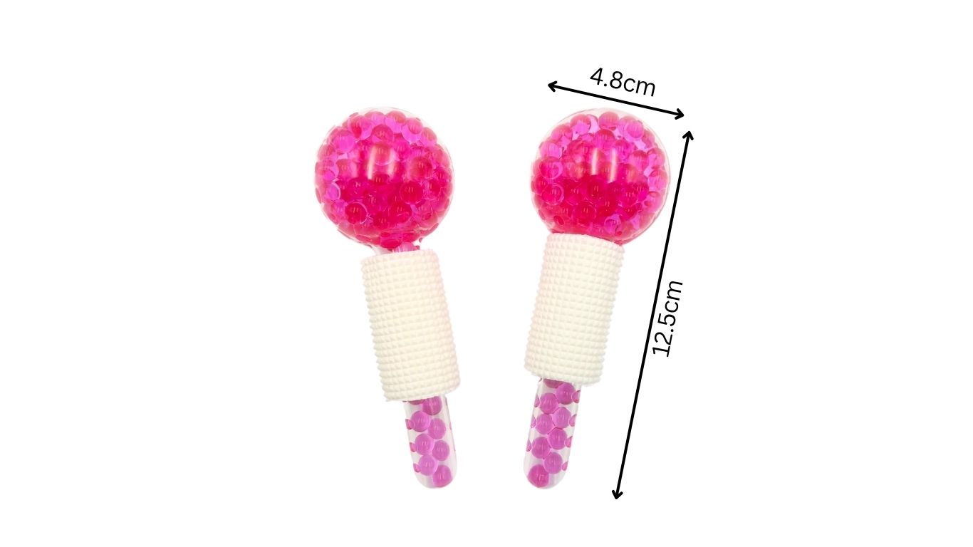 Facial Ice Globe - Glass (Pink Beads) 2's