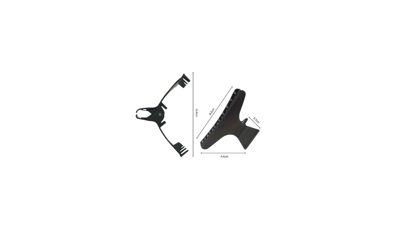 Butterfly Jaw Clips - Black Plastic (8's)