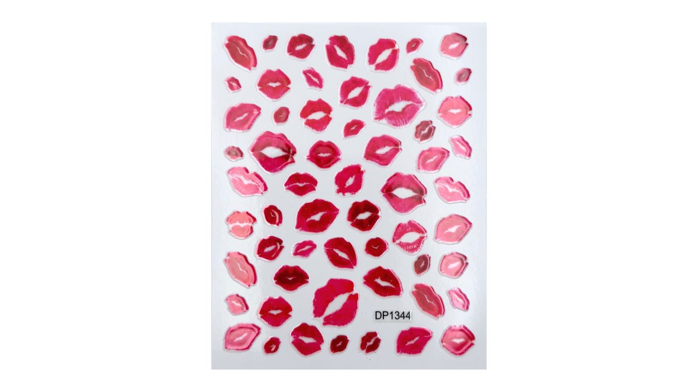 Nail Art Stickers - Pink & Red Lips