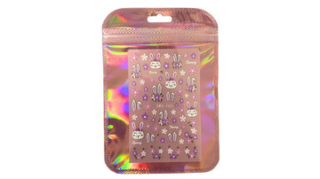 Nail Art Stickers - Purple Bunnies &Flow
