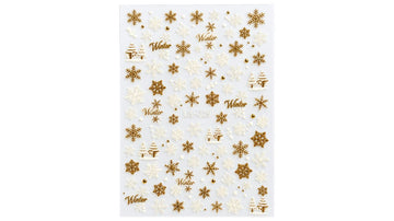 Nail Art Stickers - Snowflakes (Gold)