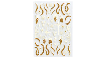 Nail Art Stickers - Christmas Gloves (Gold)