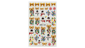 Nail Art Stickers - Snowmen & Lights