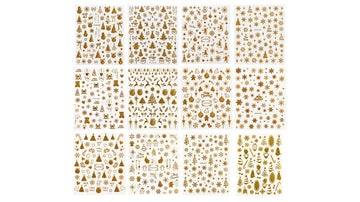 Nail Art Stickers - Christmas Gold (Random)