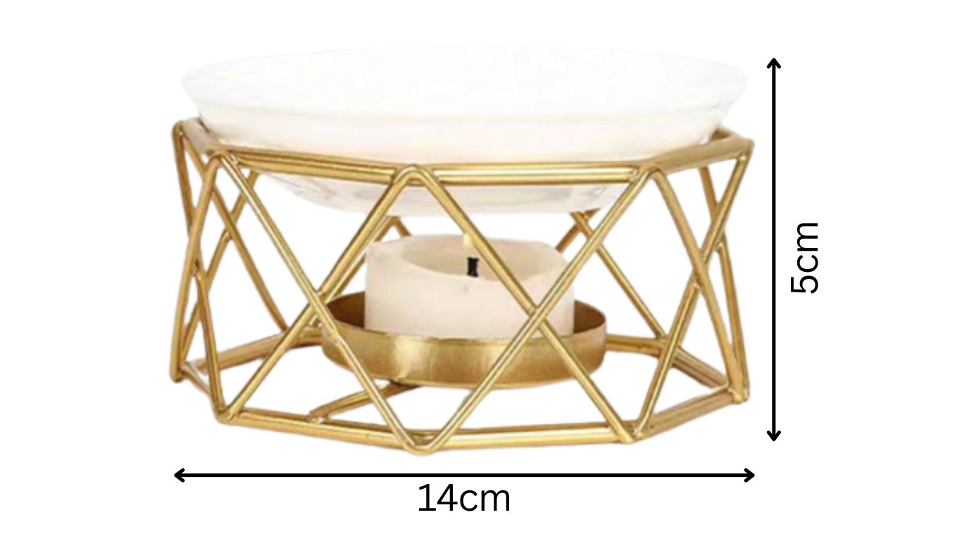 Essential Oil / Wax Melt Burner (gold frame)