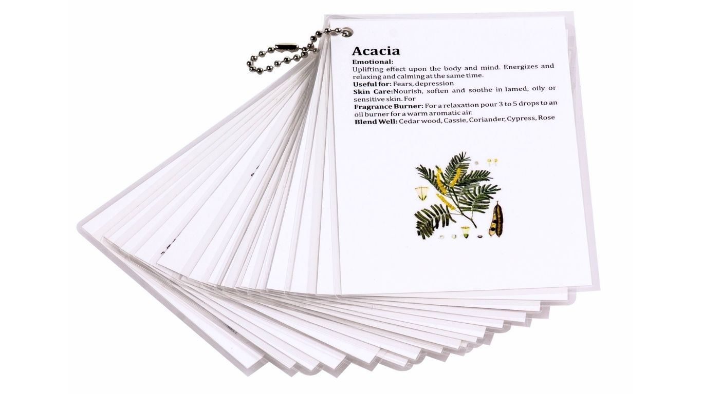 Set of Cards with Info For Individual Oils
